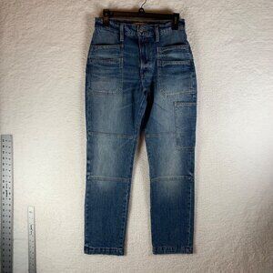 Lucky Brand Women's High Rise Surplus Straight Blue Diablo Sky Cargo Jeans Sz 27